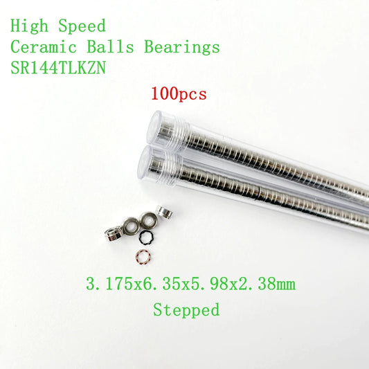 100pcs 2.38mm Stepped Dabi High Speed Handpiece Ceramic Bearings For Dental SR144TLKZN 3.175x6.35x5.98x2.38mm SR144TAKZ